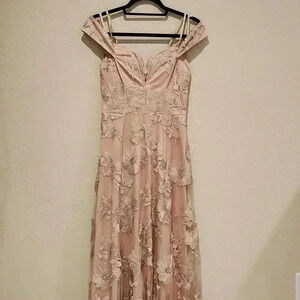 City Triangles Bridesmaid Lace Maxi Dress Blush Pink Size 7